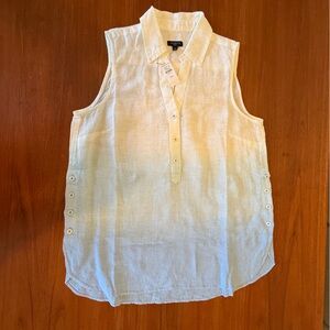 Talbots Ivory Sleeveless Tunic with Button Accents